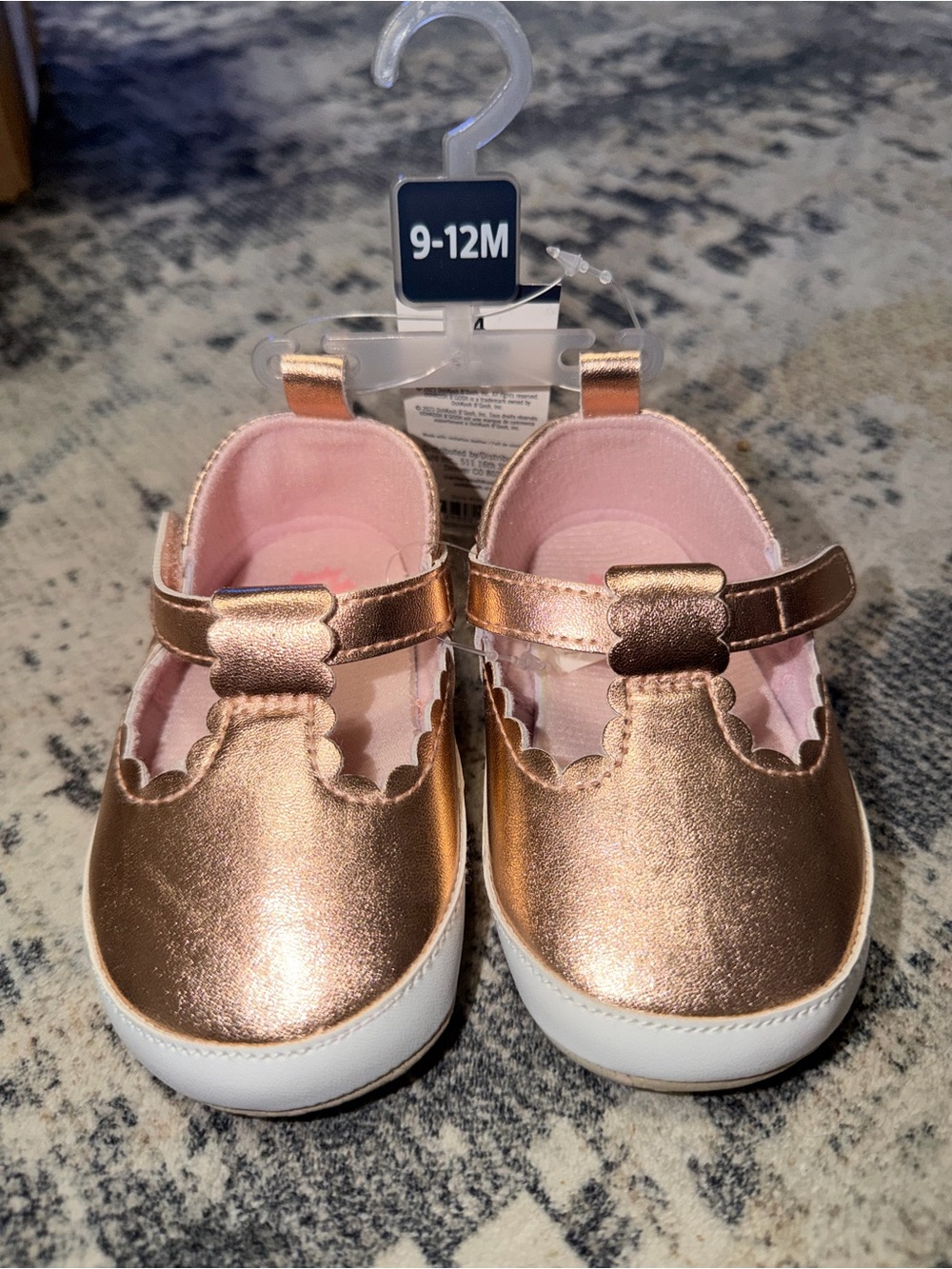 Infant Metallic Rose Gold Mary Jane Walkers